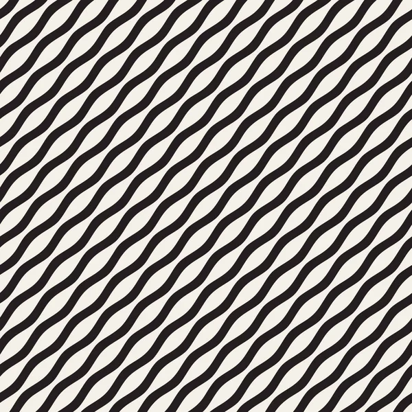 Dalgalı dalgalanma satırları. Vektör sorunsuz siyah-beyaz desen.