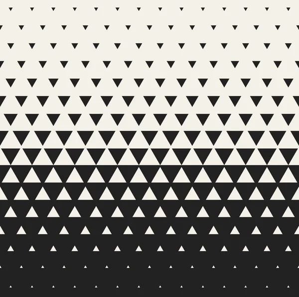 Vector Seamless Black and White Morphing Triangle Halftone Grid Gradient Pattern Geometric Background