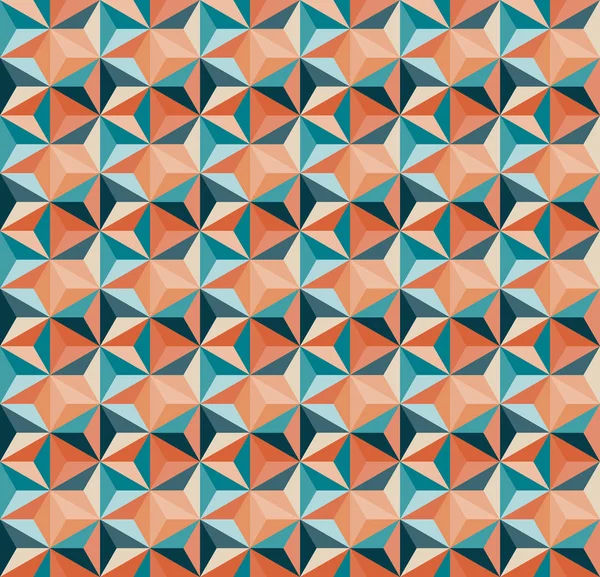 물 오리와 오렌지에 완벽 한 기하학적 인 삼각형 기와 패턴 벡터 색상 — 스톡 벡터