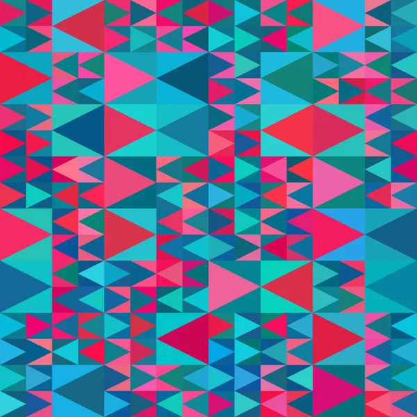 벡터 완벽 한 기하학적 블루 핑크 색조 다 색 삼각형 퀼트 패턴 — 스톡 벡터