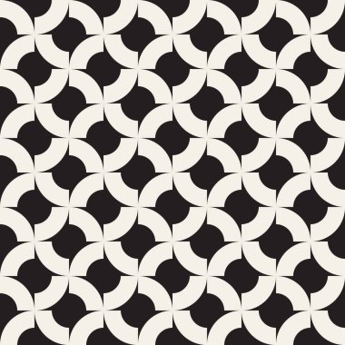 Vektör sorunsuz siyah ve beyaz geometrik yuvarlak kemerler desen
