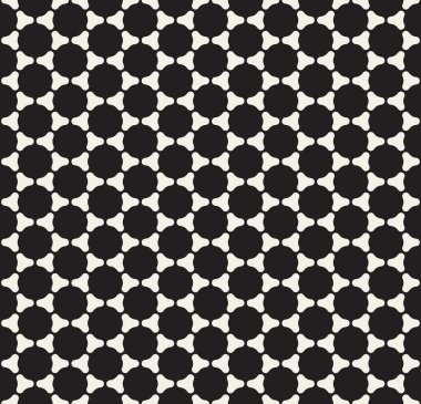 Daire basit ızgara desen vektör sorunsuz siyah ve beyaz yuvarlak