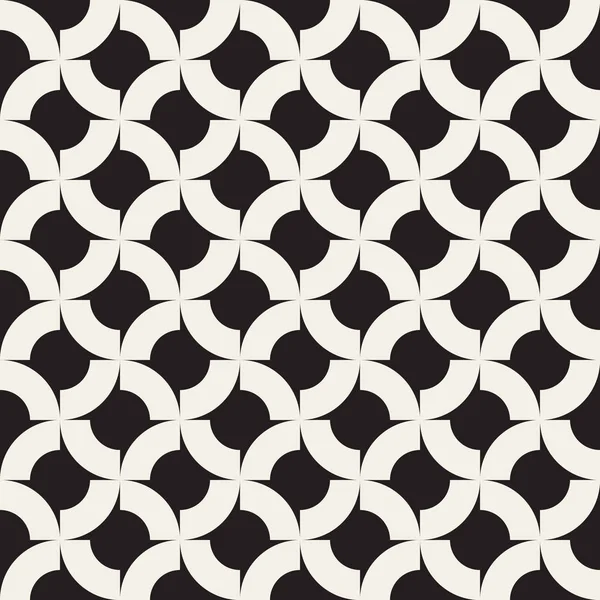 Vektor nahtlose schwarz-weiße geometrische Rundbögen Muster — Stockvektor