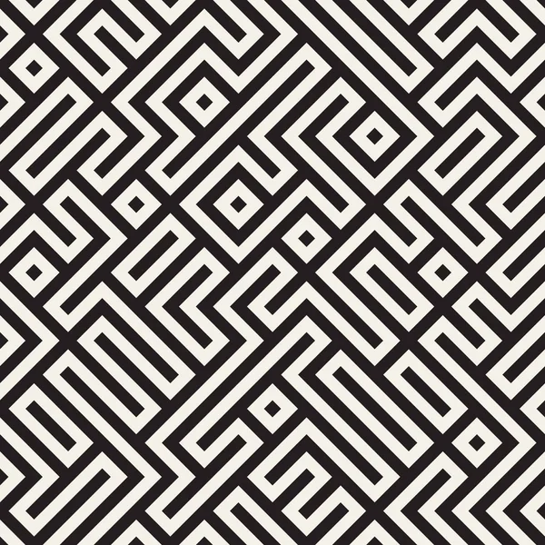 Vektor nahtlose schwarz-weiße unregelmäßige geometrische Blockmuster — Stockvektor