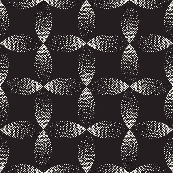 벡터 완벽 한 흑인과 백인 호 원 도형 그라데이션 하프톤 도트 작업 패턴을 화상 자국 — 스톡 벡터