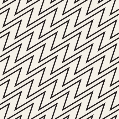 Zikzak sinirli çizgili. Vektör sorunsuz siyah-beyaz desen.