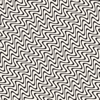 Dalgalı dalgalanma satırları. Vektör sorunsuz siyah-beyaz desen.