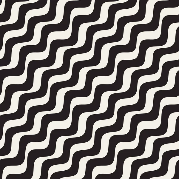 Çapraz dalgalı çizgiler desen vektör sorunsuz siyah ve beyaz el çekilmiş