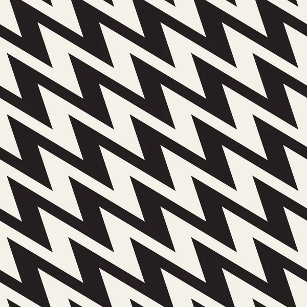 ZigZag Edgy Stripes. Padrão preto e branco sem costura vetorial . — Vetor de Stock