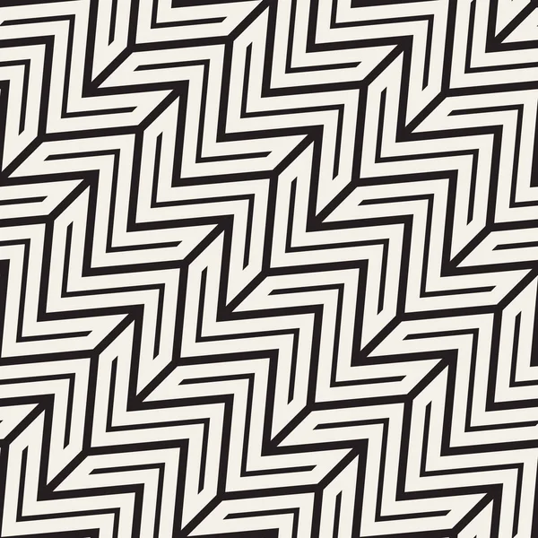 Zikzak sinirli çizgili. Vektör sorunsuz siyah-beyaz desen.