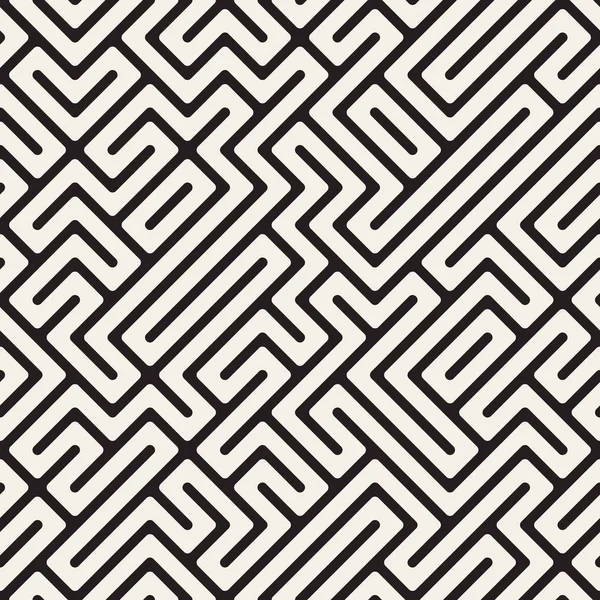 Unregelmäßige Labyrinthe. Vektor nahtloses Schwarz-Weiß-Muster. — Stockvektor