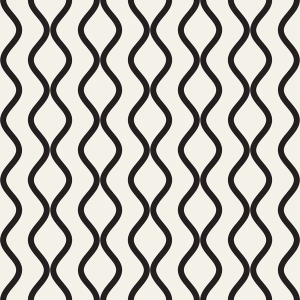 Onduladas líneas onduladas. Patrón blanco y negro sin costura vectorial . — Archivo Imágenes Vectoriales