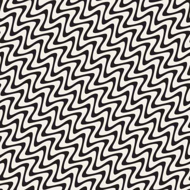 Dalgalı dalgalanma satırları. Vektör sorunsuz siyah-beyaz desen.