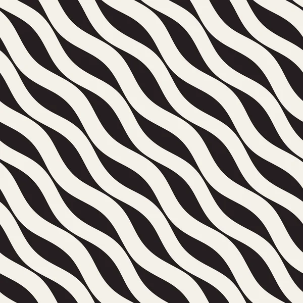 Patrón de líneas diagonales dibujadas a mano en blanco y negro sin costura vectorial — Vector de stock