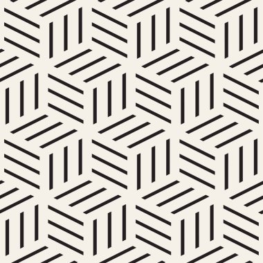 Küp kılavuz döşeme sonsuz şık doku. Vektör sorunsuz siyah-beyaz desen