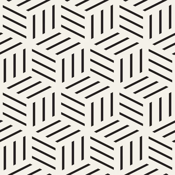 Kubieke raster betegeling eindeloze stijlvolle textuur. Vector naadloze Black and White Pattern — Stockvector