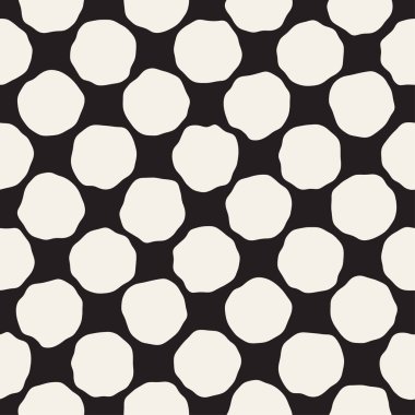 Kaba hattı el daire çizilmiş. Vektör sorunsuz siyah-beyaz desen.