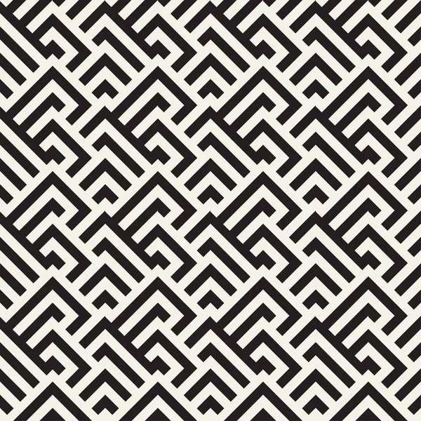 Maze Tangled Lines samtida grafik. Vector sömlös svart och vitt mönster. — Stock vektor