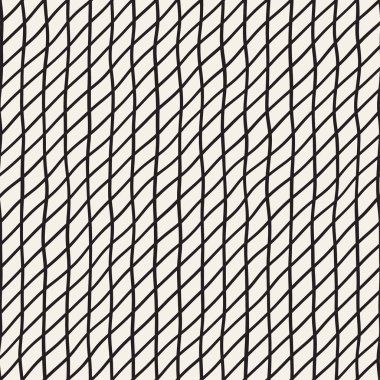 Elle çizilmiş çizgiyi kafes. Vektör sorunsuz siyah-beyaz desen.