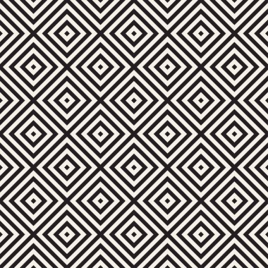 Trendy tek renkli çizgi kafes. Vektör sorunsuz siyah-beyaz desen.