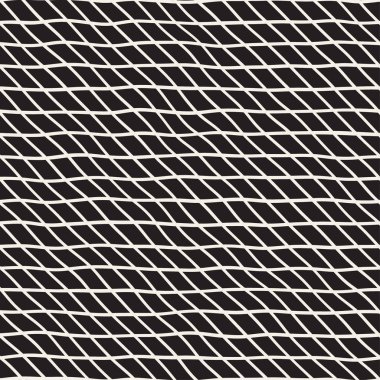 Elle çizilmiş çizgiyi kafes. Vektör sorunsuz siyah-beyaz desen.