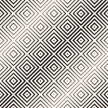 Trendy tek renkli çizgi kafes. Vektör sorunsuz siyah-beyaz desen.