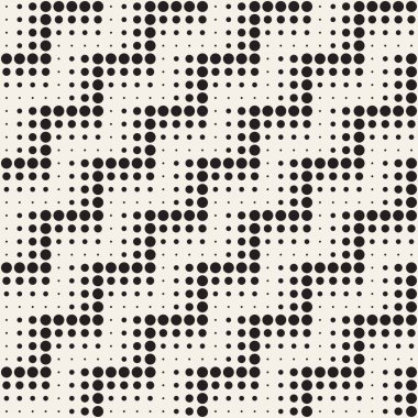 Şık minimalist noktalı kılavuz. Vektör sorunsuz siyah-beyaz desen