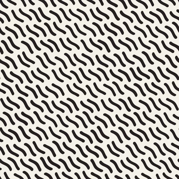 El dağınık dalgalı çizgiler tek renkli doku çekilmiş. Vektör sorunsuz siyah-beyaz desen