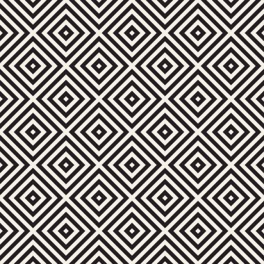 Trendy tek renkli çizgi kafes. Vektör sorunsuz siyah-beyaz desen.