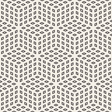 Küp kılavuz döşeme sonsuz şık doku. Vektör sorunsuz siyah-beyaz desen