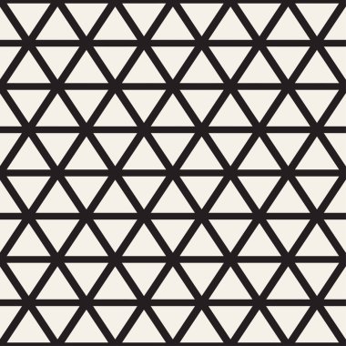 Şık minimalist üçgen şekil çizgileri kılavuz. Vektör sorunsuz siyah-beyaz desen.
