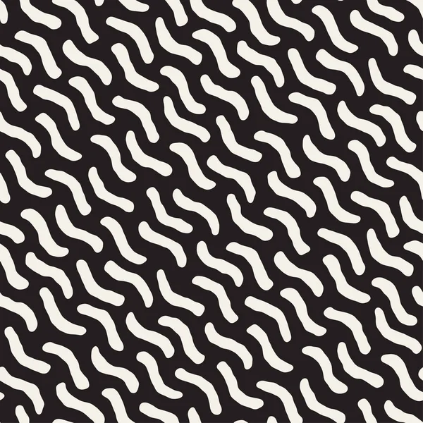 El dağınık dalgalı çizgiler tek renkli doku çekilmiş. Vektör sorunsuz siyah-beyaz desen