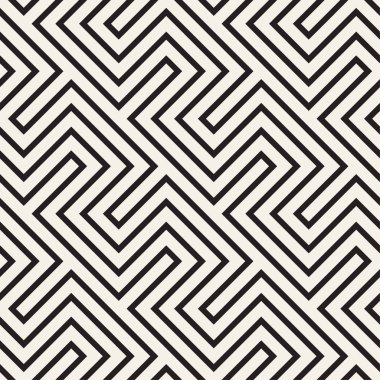 Trendy tek renkli çizgi kafes. Vektör sorunsuz siyah-beyaz desen.