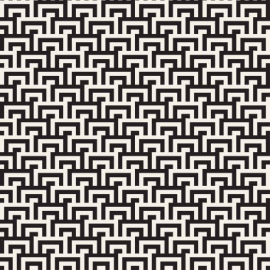 Labirent karışık satırları çağdaş grafik. Vektör sorunsuz siyah-beyaz desen.