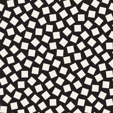 Geometrik şekiller dağınık. Vektör sorunsuz siyah-beyaz desen