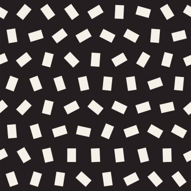Geometrik şekiller dağınık. Vektör sorunsuz siyah-beyaz desen