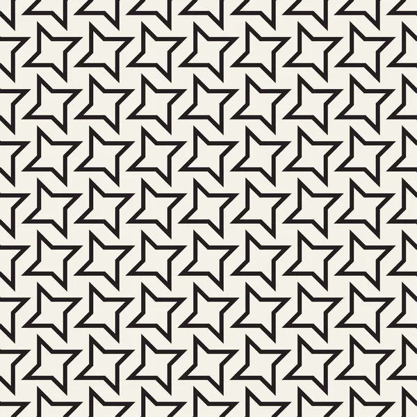 Grille de formes de Star Line. Modèle noir et blanc sans couture vectoriel — Image vectorielle