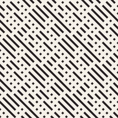 Çağdaş grafik tasarım döşeme düzensiz labirent şekiller. Vektör sorunsuz siyah-beyaz desen