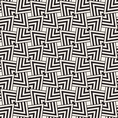Elle çizilmiş stil soyut seamless modeli siyah beyaz. Retro serbest çentikli çizgiler doku.