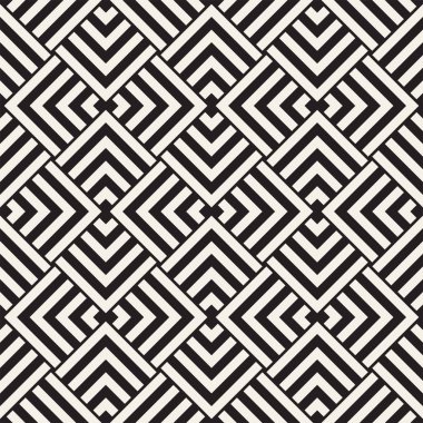 Elle çizilmiş stil soyut seamless modeli siyah beyaz. Retro serbest çentikli çizgiler doku.