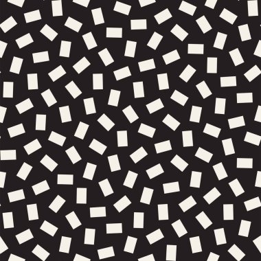 Geometrik şekiller dağınık. Vektör sorunsuz siyah-beyaz desen