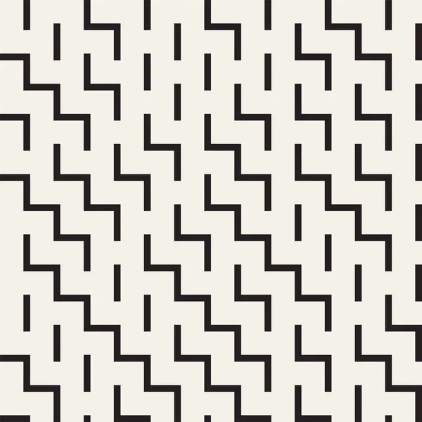 平铺当代平面设计的不规则迷宫形状。矢量无缝黑色和白色花纹 — 图库矢量图片