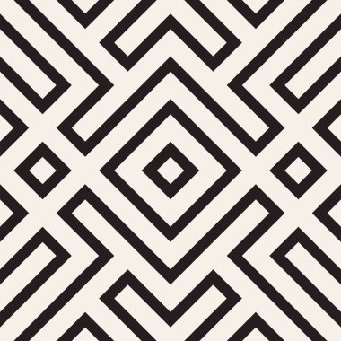 Simetrik çizgileri kafes ile geometrik etnik köken. Vektör soyut Seamless Modeli.