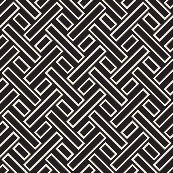 Labyrinth verworrener Linien zeitgenössische Grafik. Vektor nahtloses Schwarz-Weiß-Muster. — Stockvektor