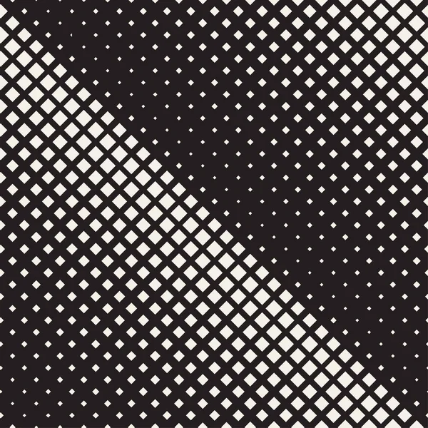 Stylish Minimalistic Halftone Grid. Vector Seamless Black and White Pattern — Stock Vector