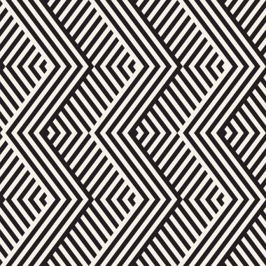 Soyut zikzak paralel çizgiler. Vektör Seamless modeli. Yinelenen tek renkli arka plan