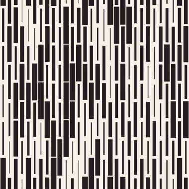 Vektör sorunsuz siyah ve beyaz düzensiz çizgi dikdörtgen ızgara desen. Geometrik arka plan tasarlamak