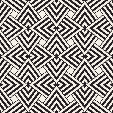 Geometrik süsleme ile çizgili edikula. Vektör Dikişsiz tek renkli desen