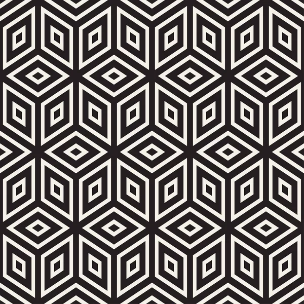 Trendiga svartvita linje galler. Vector sömlös svart och vitt mönster. — Stock vektor