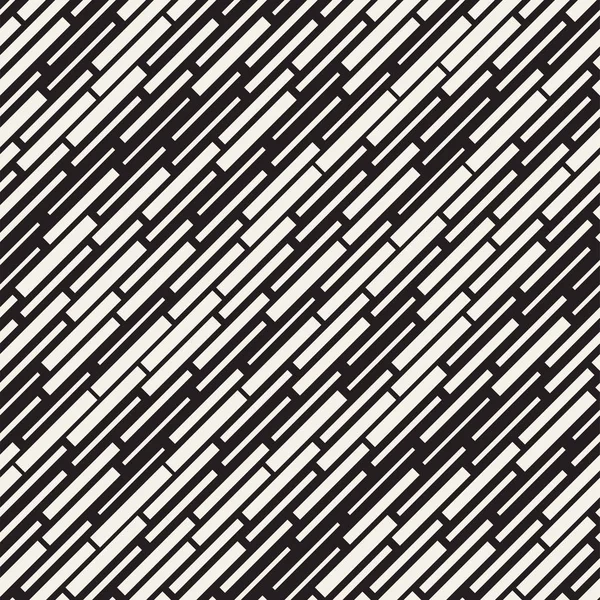 Vektor nahtlose schwarz-weiße unregelmäßige Strich-Rechtecke Gittermuster. abstrakte geometrische Hintergrundgestaltung — Stockvektor